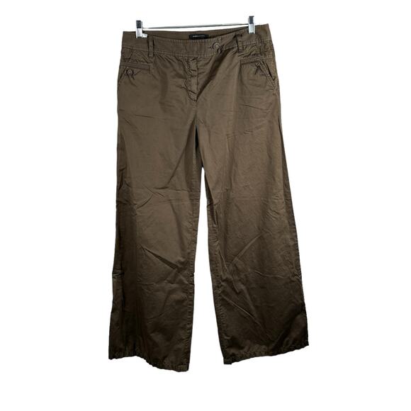 BCBG MAXAZRIA Womens Size 12 Olive Green 100% Cotton Soft Loose Fit Pants - Picture 1 of 11